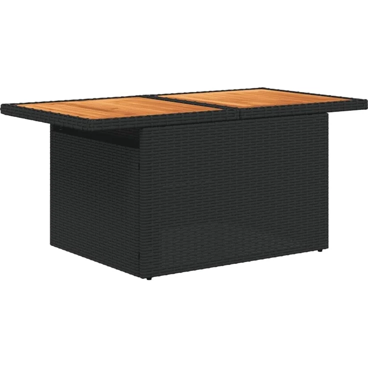 vidaXL 7-tlg. Garten-Sofagarnitur mit Kissen Schwarz Poly Rattan 3272217 – Bild 7