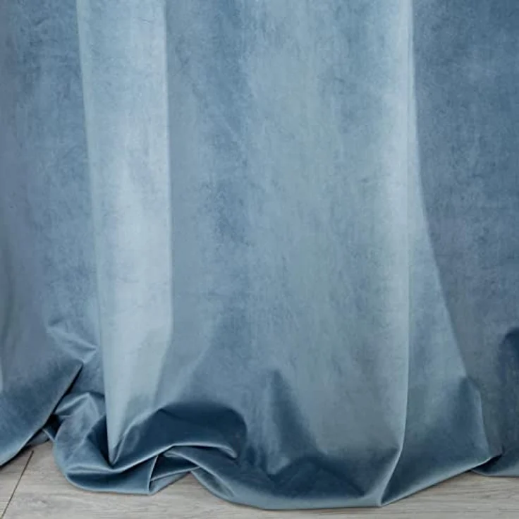 Eurofirany 'VILLA' Vorhang, Samtvorhänge, Velours Blickdicht, Blau, KRÄUSELBAND, H270 x B140 cm (1er Pack) – Bild 5