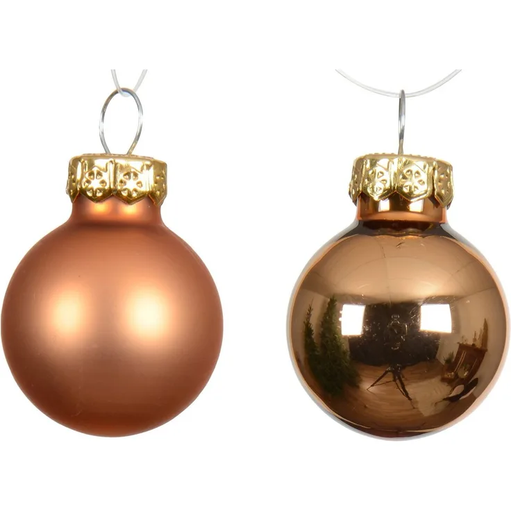 Kaemingk Weihnachtsbaumkugel, Weihnachtskugeln Glas 2,5cm 24 Stück - Brandy