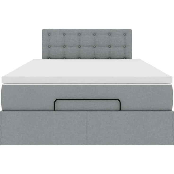 vidaXL Ottoman-Bett mit Matratze Hellgrau 120x200 cm Stoff 3311615 – Bild 5