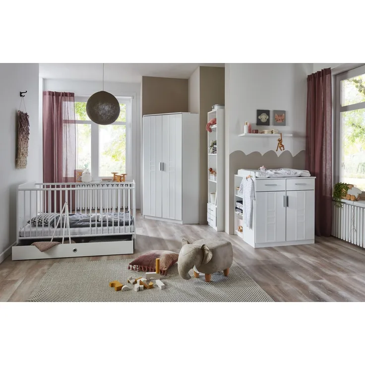 Babyzimmer-Komplettset >BORKUM< in WEISS