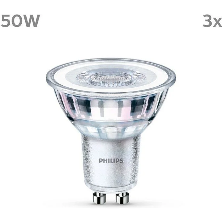 Philips LED classic Lampe 50W GU10 Kaltweiß 390lm Silber 3er P – Bild 4