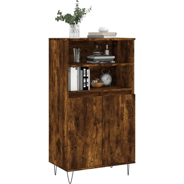 vidaXL Highboard Räuchereiche 60x36x110 cm Holzwerkstoff 831489 – Bild 4
