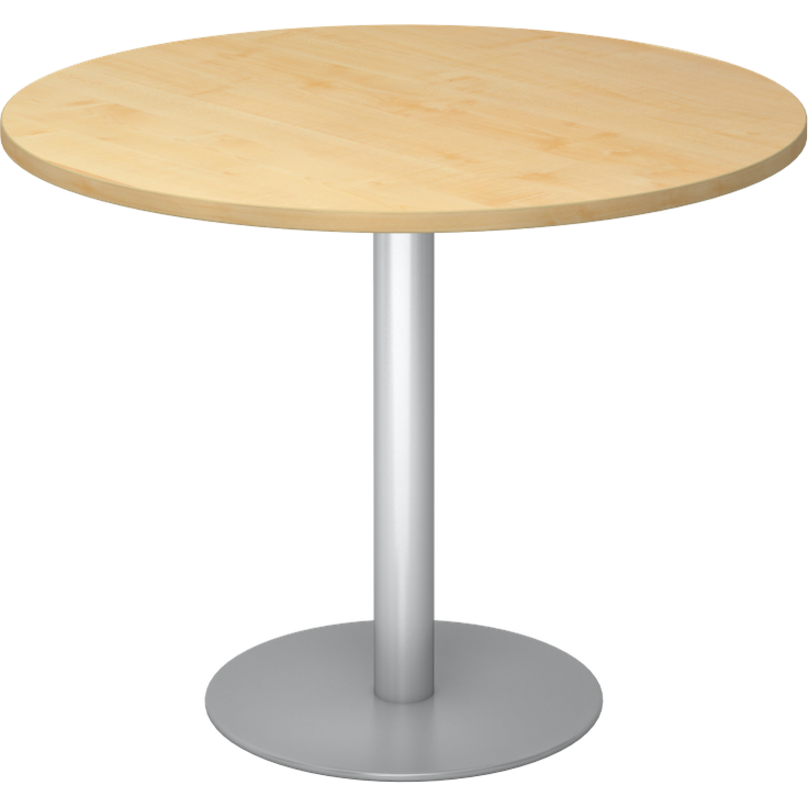 Besprechungstisch STF10 100cm Ø rund Ahorn Gestellfarbe: Silber