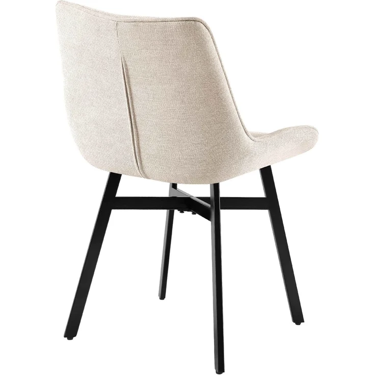 CLP Esszimmerstuhl Colby gepolstert mit Rückenlehne bis 140 kg belastbar,creme Stoff – Bild 6