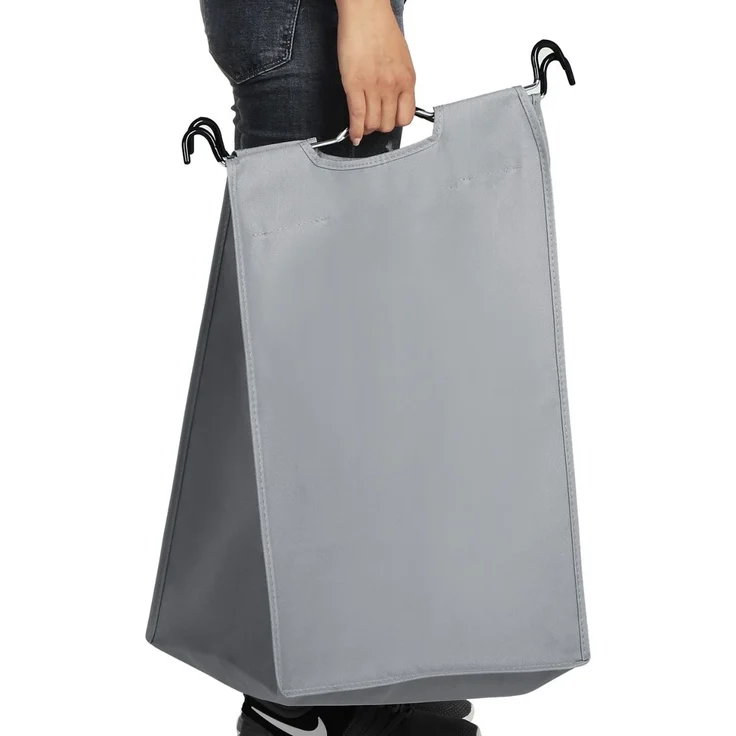 Songmics Wäschesammler auf Rollen mit 4 Fächern, Polyester Schwarz, 67/81 x 87,5 x 38,5 cm – Bild 10