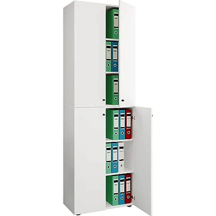 VCM Büroschrank Ulas 919110 Weiß H. 220 x B. 70 x T. 40cm – Bild 2