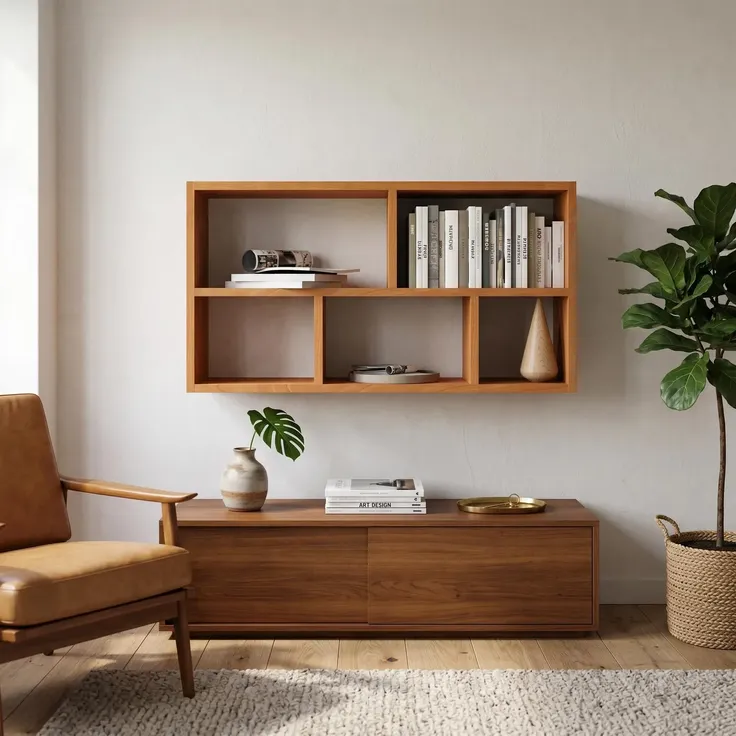 Sleepyshop24 Wandrega - Weiss Modernes Regal | an die Wand hängen | Für Dinge und Bücher kinderzimmer & Badezimmer horizontal oder vertikal (Erle)
