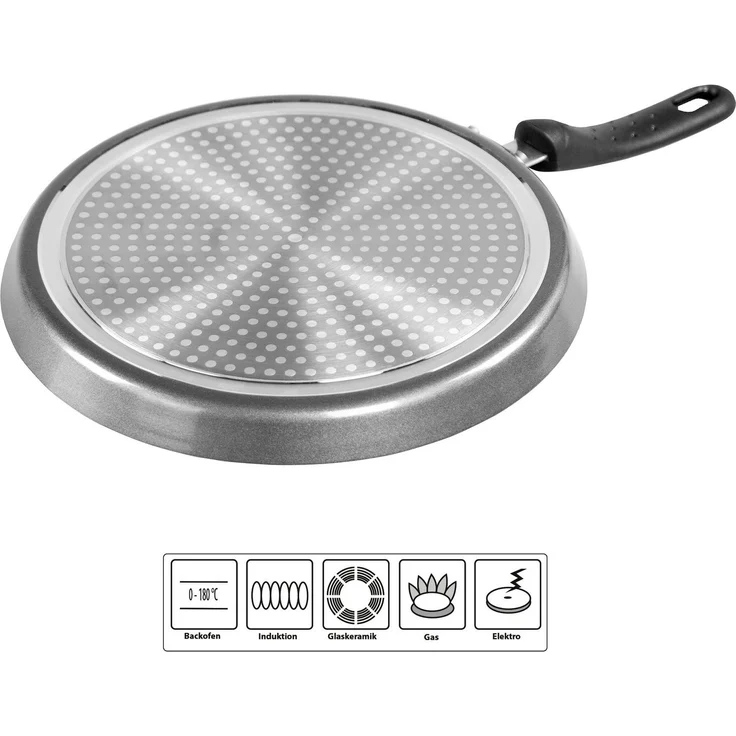 STONELINE Crêpepfanne, Aluminium (Set, 1-tlg, 1 Pfanne, 1 Teigverteiler aus Holz), mit echten Steinpartikeln, induktionsgeeignet, Designed in Germany – Bild 2