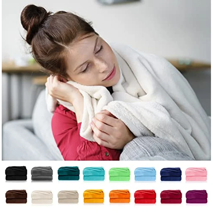 Wohndecke Premium Super Soft Flanell Kuscheldecke Sofadecke, heimtexland, super weich und flauschig, Allergiker geeignet, atmungsaktiv – Bild 6
