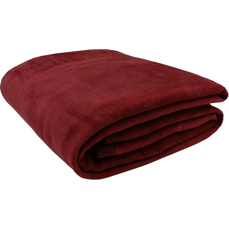 ZOLLNER Kuscheldecke mit Einfassband, 150x200 cm, weinrot – Bild 2
