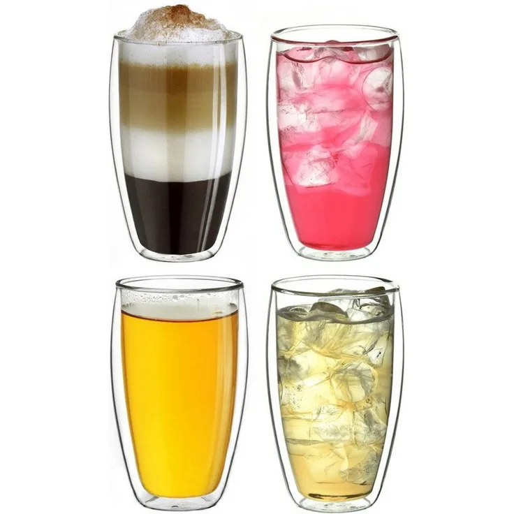 Creano Teeglas Thermoglas “DG-SH” 4er-Set 400ml, 4-tlg, Borosilikatglas, 4 Gläser