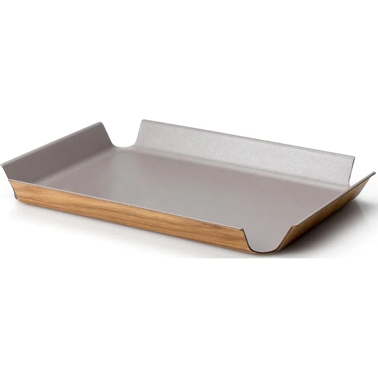 Continenta Rutschfestes Tablett, Serviertablett, Holzpapierfaser, Taupe Metallic, 41x29. 5 cm, 2925