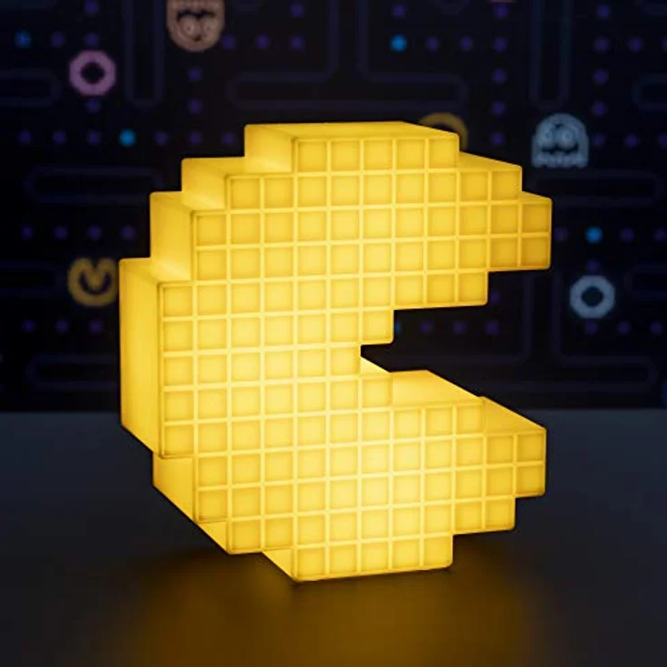 Paladone PAC-MAN Lampe, Pac-Man Pixel Nachtlicht in Gelb, 15 cm hoch, inkl. Geschenkkarton und USB Kabel, offiziell lizenziert – Bild 4