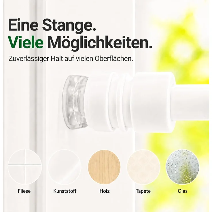 Bestlivings Gardinenstange zum Klemmen ohne Bohren, Klemmstange 80-120 cm, Weiß, Ø 10 mm, für Scheiben- & Bistrogardinen, Teleskopstange mit Schraubtechnik – Bild 6