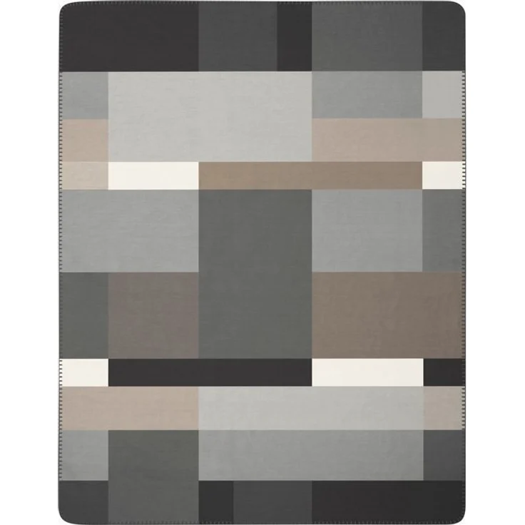 Wohndecke Black Part, Biederlack, mit modernem Karo, mit Zierstich – Bild 3