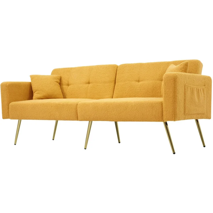 2-Sitzer Schlafsofa B 175 x T 64 x H 72 cm aus Lammwollstoff mit Schlaffunktion – Bild 8