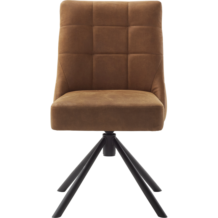 Wohn Schick WINSTON Drehstuhl, cognac,Gestell: Mattschwarz lackiert,Luxus-Komfortsitz, 360° drehbar, - H 88 cm x T 66 cm x B 48 cm – Bild 2