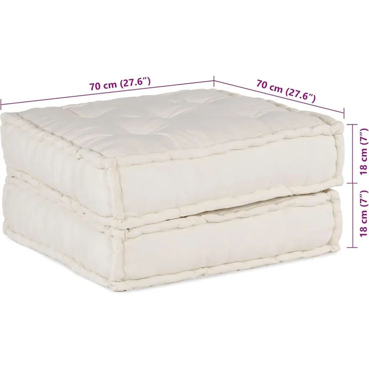 vidaXL Modulares Sofaelement Creme 70x70x36 cm Stoff 4019023 – Bild 11