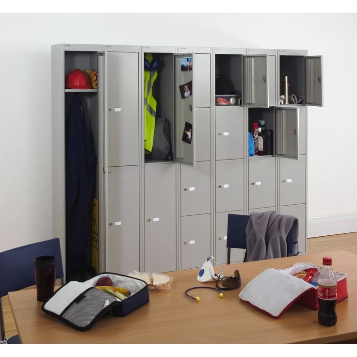 Bisley Garderobenschrank Office, 1 Abteil, 1 Fach, T 305 mm, Farbe verkehrsweiß – Bild 4