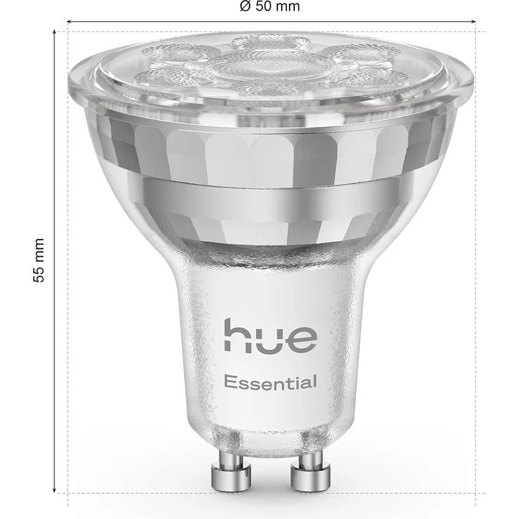 Philips Hue Essential Starter-Set: Bridge + 3 Essential GU10 smarte Lampe + Smart Button, White und Color Ambiance, 2200-6500K, dimmbar, funktioniert mit Alexa, Google Assistant, Apple Home – Bild 9