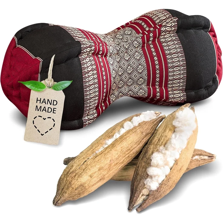 livasia Nackenstützkissen Papayakissen, vegan und handgefertigt, Ø 13x43cm, Kapok
