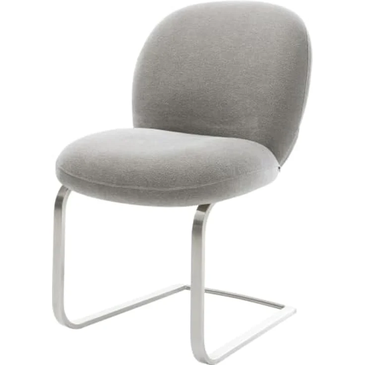 Freischwinger Nube-Flex Strukturstoff Soft Grau Freischwinger flach Edelstahl Taschenfederkern – Bild 1