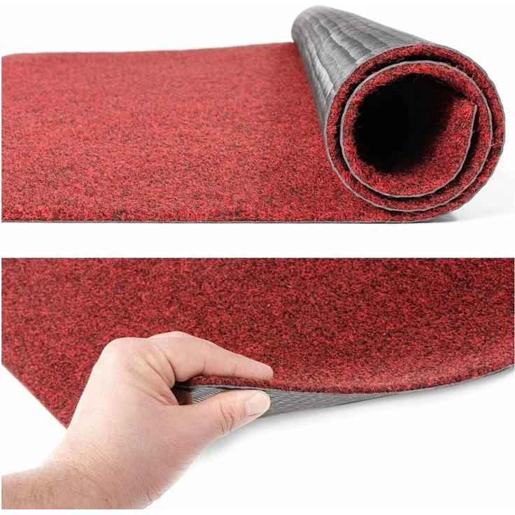 ANRO Läufer Teppichläufer POET Sauberlaufmatte Fußmatte Teppich Läufer, eckig, Höhe: 5 mm, Bodenläufer 100x100cm Meliert Rot Breite 100cm – Bild 3
