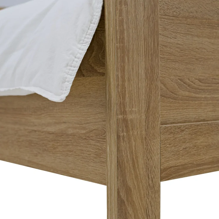 Komfortbett 100x200 Seniorenbett Höhenverstellbar Holzbett Eiche Einzelbett Hohes Bett Bettgestell – Bild 7