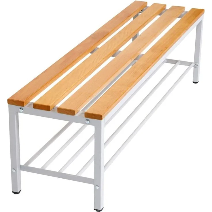 Garderobenbank mit Schuhrost 150 cm grau – Bild 9