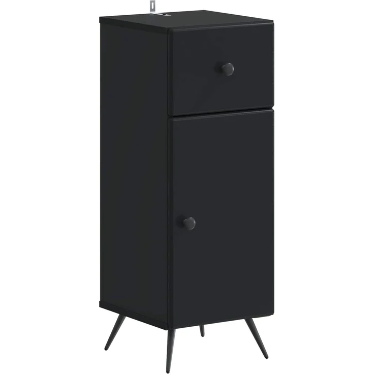 vidaXL 2-teiliges Badezimmer Schrank Set BREDA Schwarz Holzwerkstoff 3417721 – Bild 4