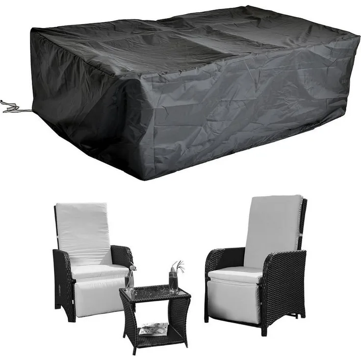 Melko Gartenmöbel-Schutzhülle Schutzhülle Gartenmöbel Abdeckplane Schwarz 132 x 114 x 104 CM 2er Sessel (Stück), 100% Polyethylengewebe
