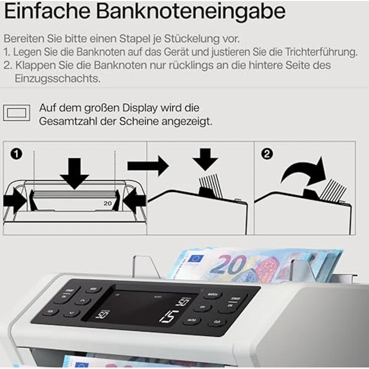 Safescan Geldzählmaschine 2210 G2 3,9-Zoll-Display – Bild 5