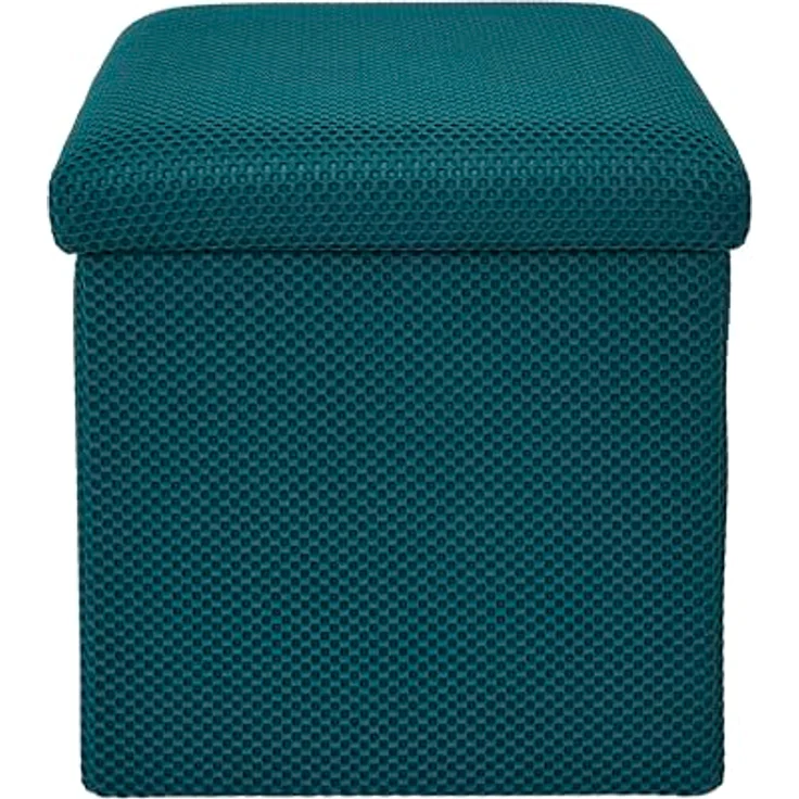 HOME DECO FACTORY, HD0504, Faltbare Ottoman-Truhe, zeitgenössisches Design, multifunktional, praktisch und bequem, ideal für Wohnzimmer oder Schlafzimmer, Größe M, Farbe Blau – Bild 6