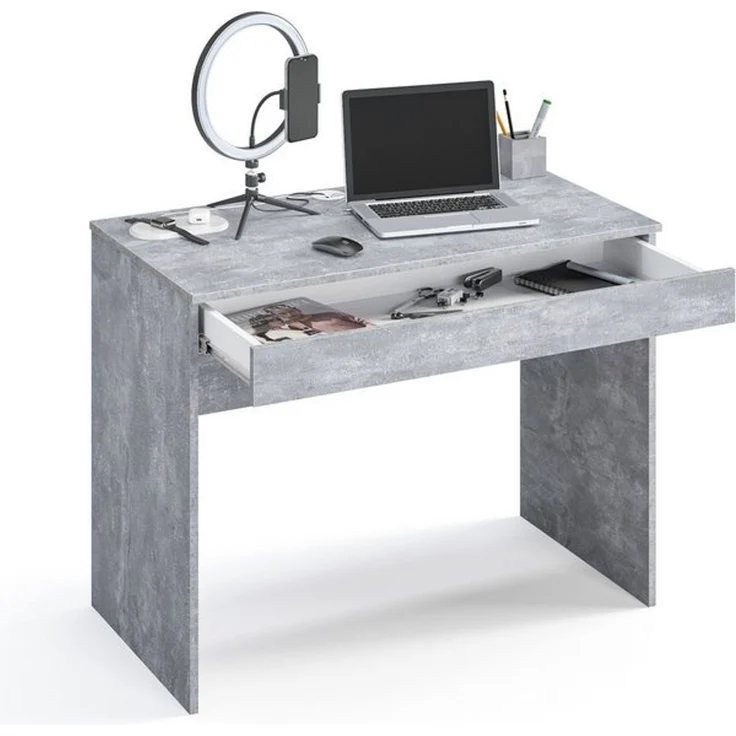 KOMTO Schreibtisch Milan mit 1 Schublade Bürotisch Computertisch Klein Arbeitstisch, Büro PC-Tisch Kinderschreibtisch mit Stauraum 100 x 53 x 76 cm – Bild 4