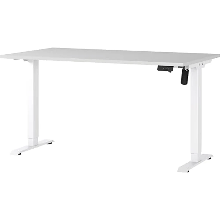 Germania Schreibtisch 8023-642, in Lichtgrau/Weiß, elektr. höhenverstellbar, 140 x 119 x 80 cm (BxHxT) – Bild 2