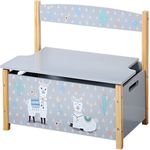 Kinder-Sitzbank / Aufbewahrungstruhe - Alpaka-Motiv