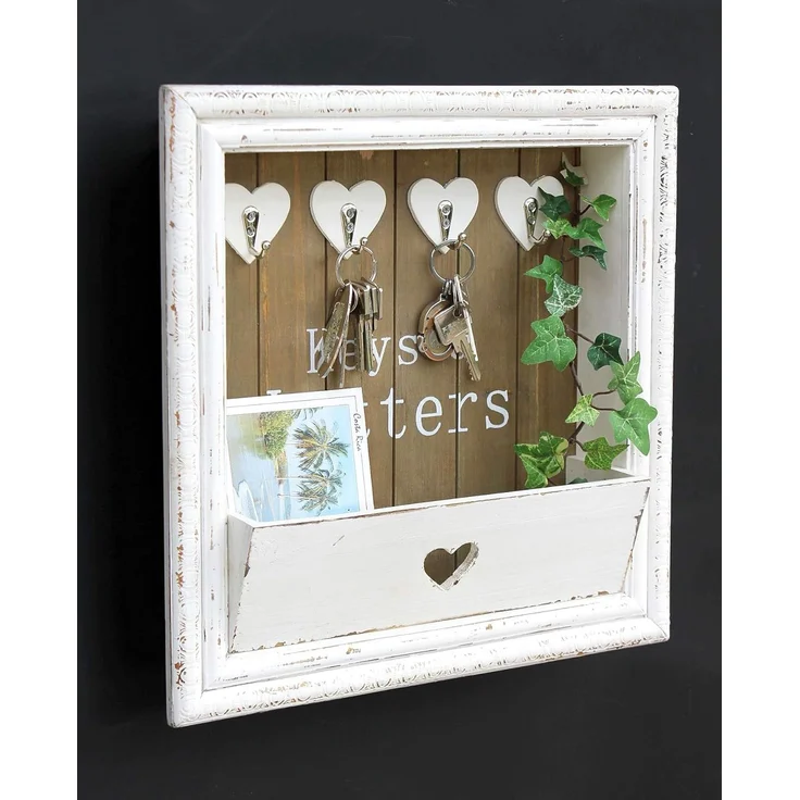 Wandorganizer Vintage Schlüsselboard Holz Ablage 93857 Briefablage Shaby Chic – Bild 6