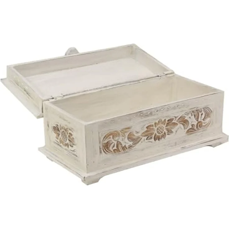 Oriental Galerie Truhe Weiße Truhe Blumen Mittel 50 cm Design 2 – Bild 2