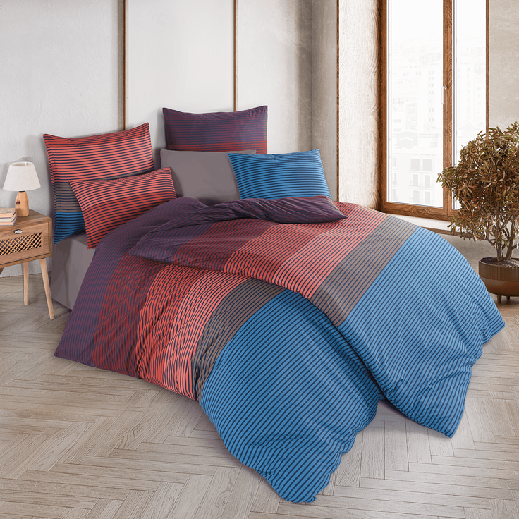 Bettwäsche Set Aura 100% Baumwolle, 135 x 200 / 80 x 80 cm, 2-teilig