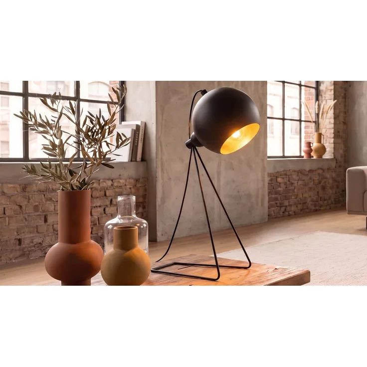 KAWOLA Tischlampe ZAREL Metall schwarz gold 45 x 15 x 15 cm