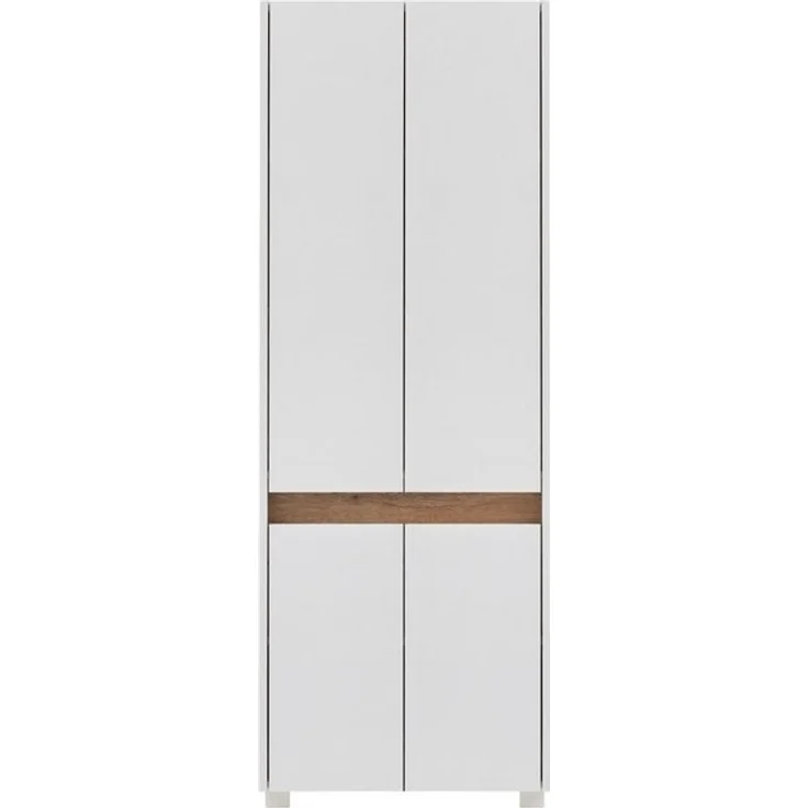 Lomadox Hochschrank Corato Weiß mit Blende in Absetzung Wildeiche Nb. 56,9/164,5/33 cm – Bild 4