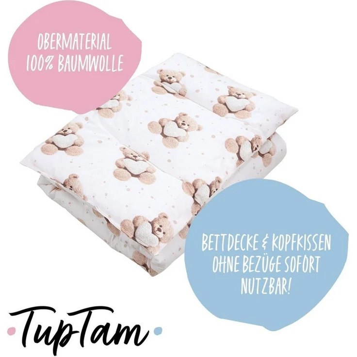 TupTam Kinderbettdecke Kinder Gemusterte Bettdecken Set Ganzjahresdecke Kopfkissen 2tlg. – Bild 4