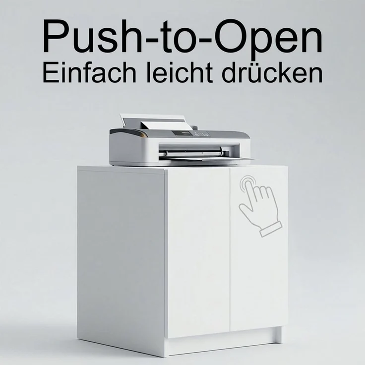 InnoFurn Aktenschrank Elona Druckerkommode (Druckerkommode, Extra Tief für Drucker) Druckerschrank Soft-Close & Push-to-Open, Made in Germany – Bild 3