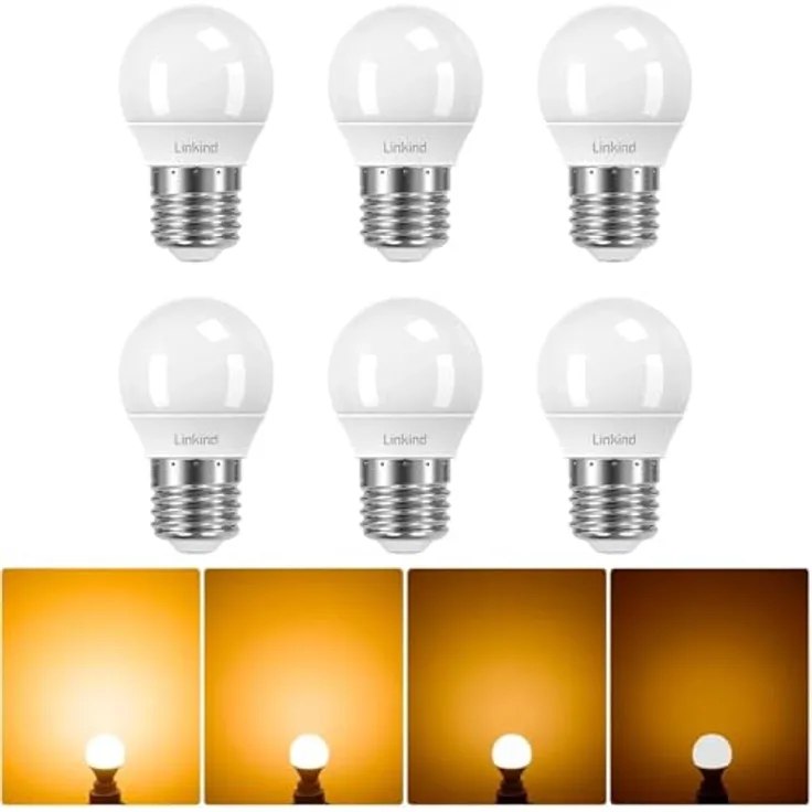 Linkind E27 Dimmbare LED Golf P45/G45 Lampe 4.2W, Ersetzt 40W, 2700K Warmweiß, 470Lm, 6er Pack Energiesparlampe