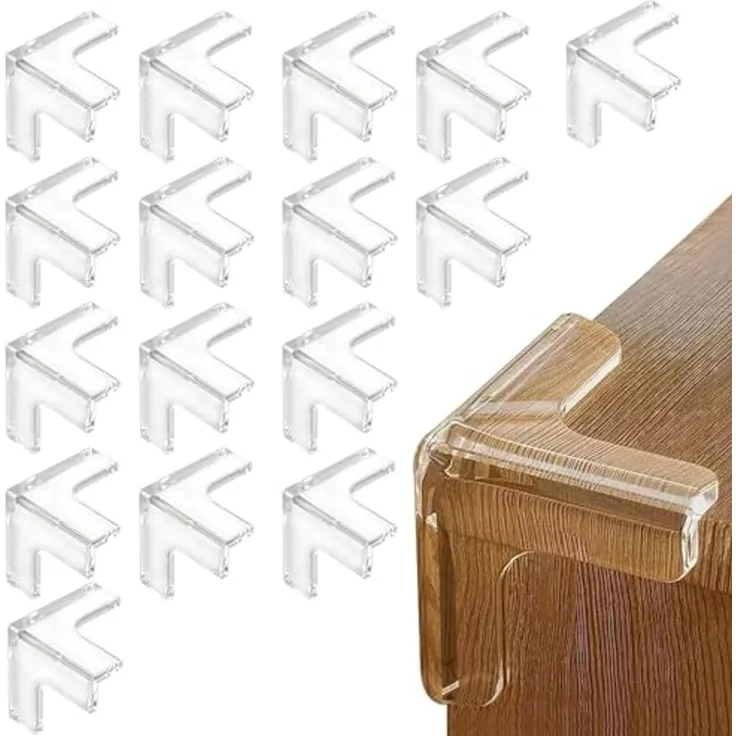 HoneyHolly Kantenschutz Baby, 16 Stück Weich, Eckenschutz Baby Kantenschutz Selbstklebend, Transparent Extra Starker Klebstoff, Eckenschutz für Schreibtisch, Kinderbett Esstisch (16T)