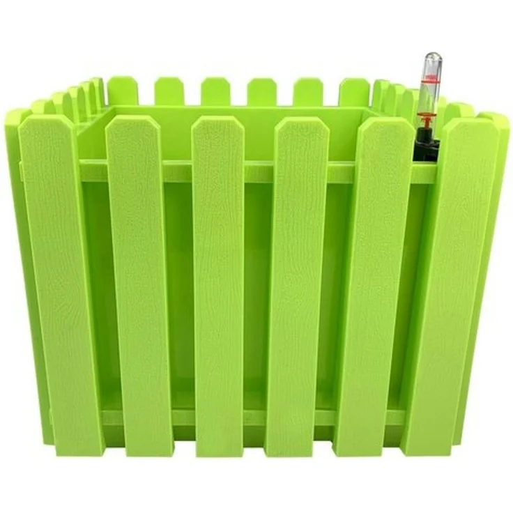 HTI-Living Blumentopf Blumentopf mit Wasserspeicher Nessa eckig grün (Stück, 1 St, 1 Blumentopf), aus Kunststoff mit Wasserstandsanzeiger – Bild 2