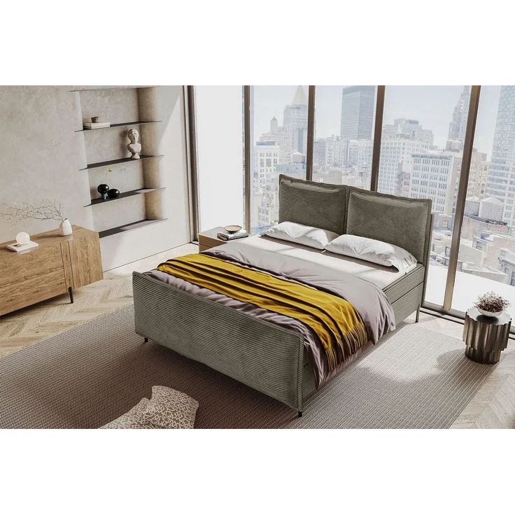 99rooms Vero Plus Boxspringbett 180x200 cm Cordstoff POSO Cappuccino – Bild 2