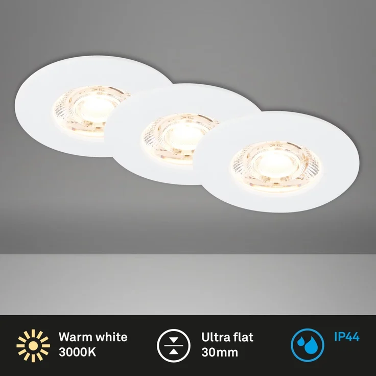 Briloner LED-Einbauleuchten Kulana Mini 3er Set Mini 3,6W 350lm weiß – Bild 2