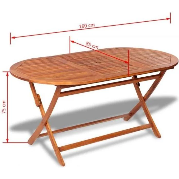 vidaXL 7-tlg. Garten-Essgruppe Massivholz Akazie 41815 – Bild 11